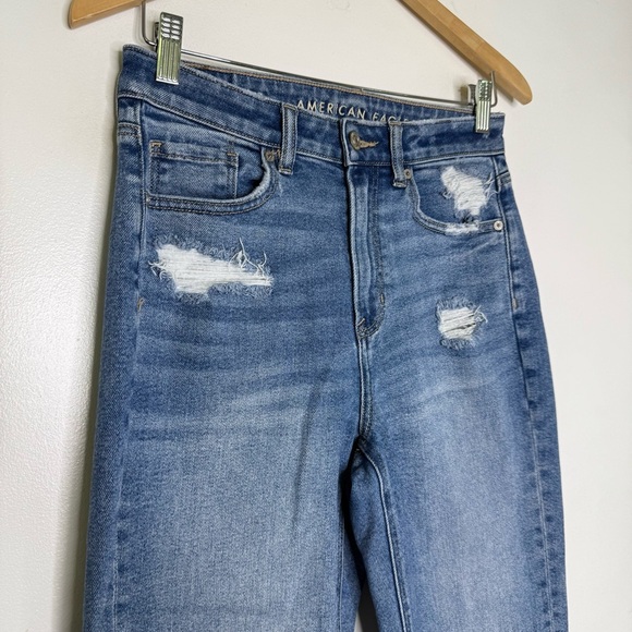 American Eagle Mom Straight Jeans Size 4 Regular Stretch - Picture 5 of 8